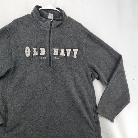 OLD NAVY Sweatshirt Men's Long Sleeve 1/4 Zip Pullover High Neck Gray XL - Picture 5 of 12